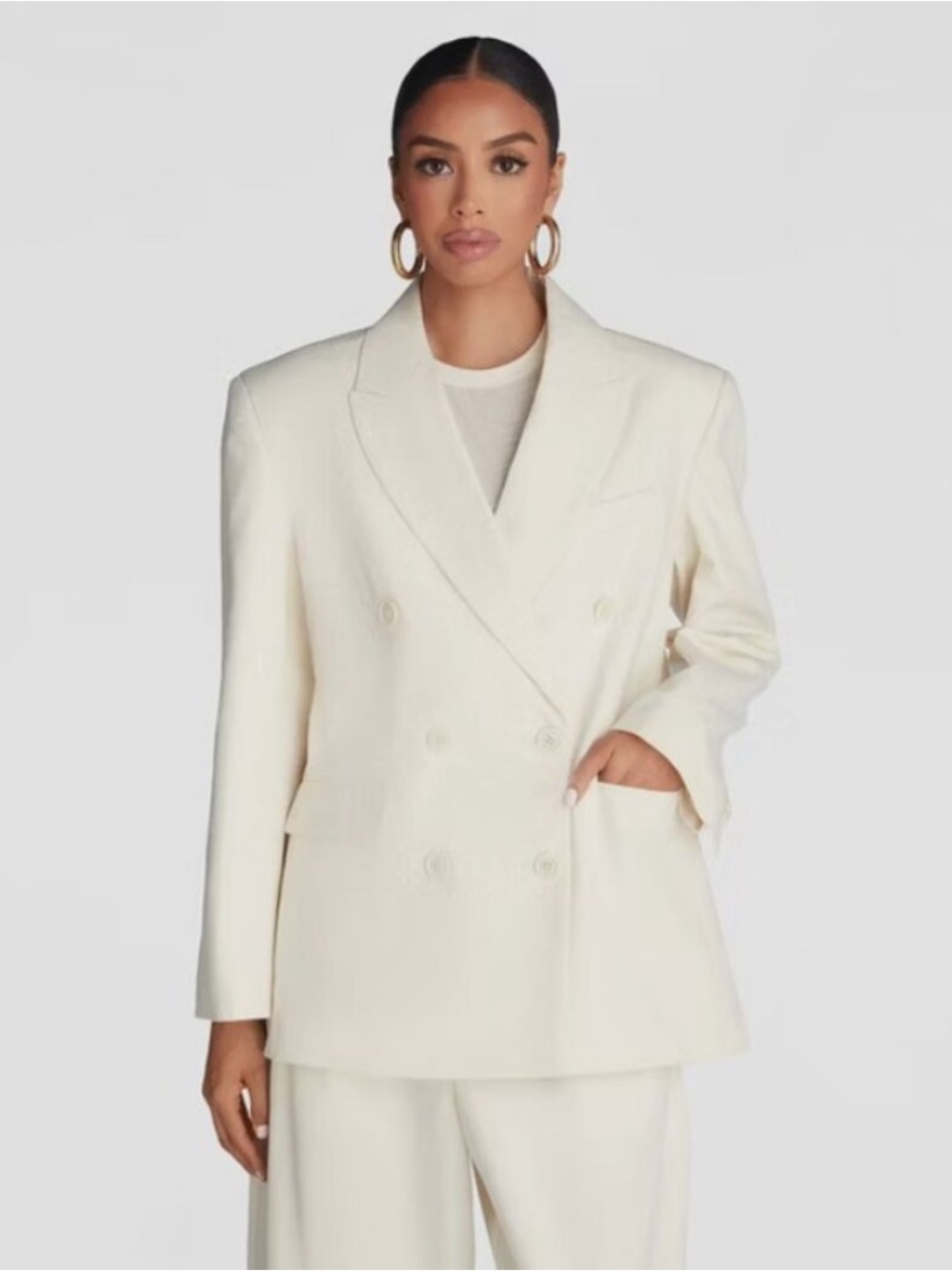 🌻NEW w/tag KBB by KAHLANA The David Blazer Cream Double Breasted Size XXL
